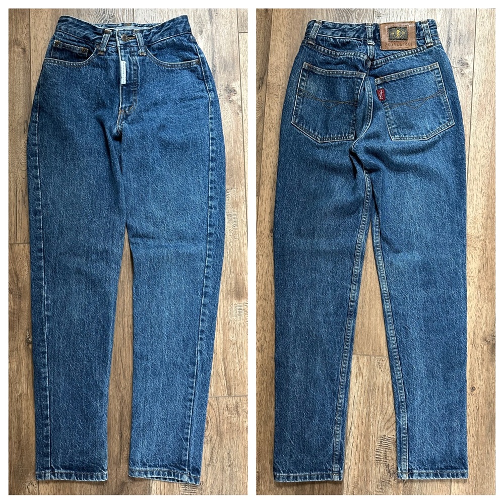 VINTAGE Z. Cavaricci Jeans, 80’s, Retro, High-Waisted, Tapered Leg, Size 25